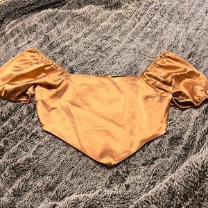 Satin Off-the-shoulder Croptop